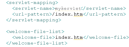 Code listing of web.xml file